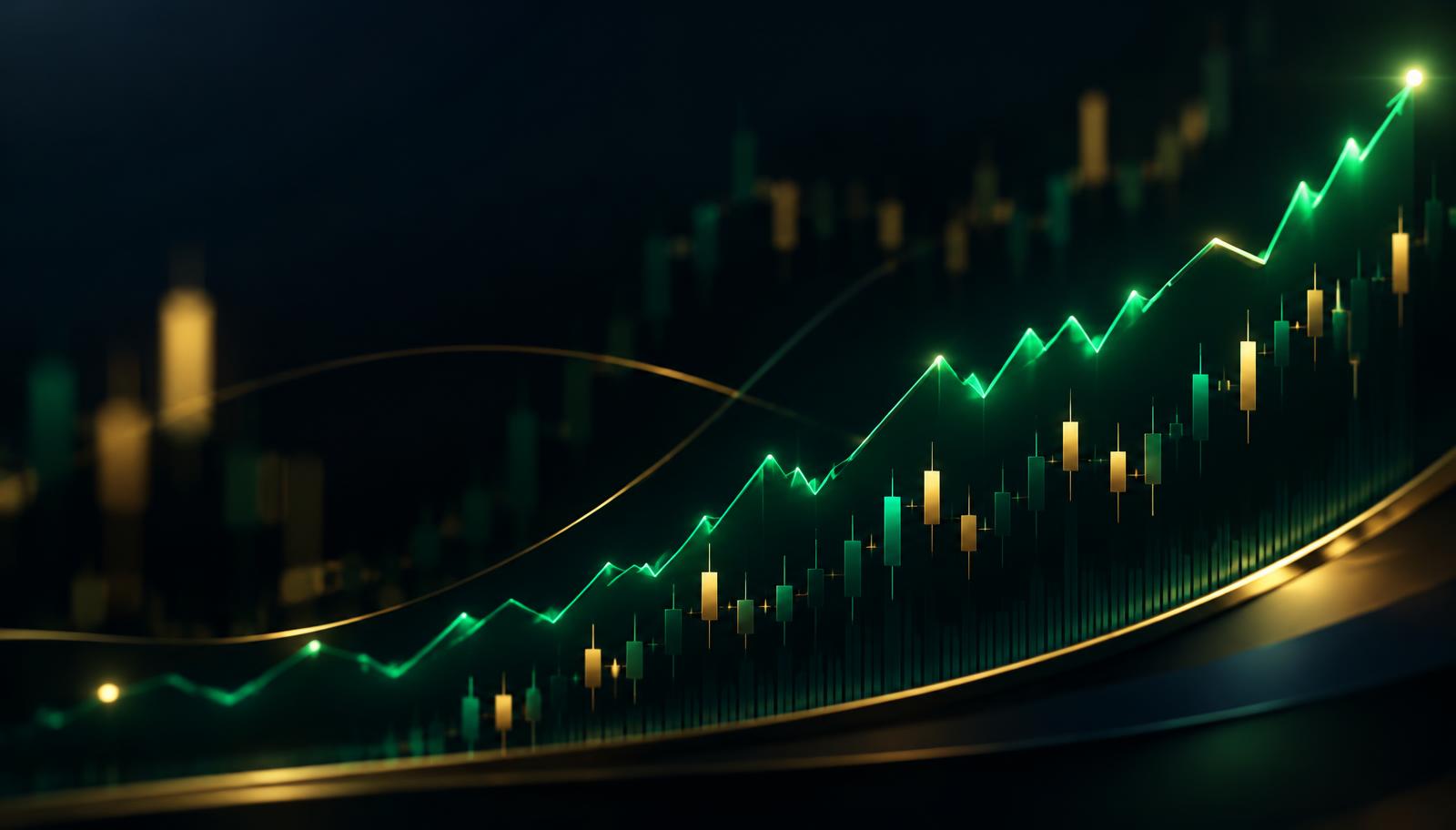 Gráfico de investimentos em ascensão